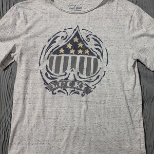 Lucky Brand Gray Short Sleeve Tee with Eye-Catching Graphic